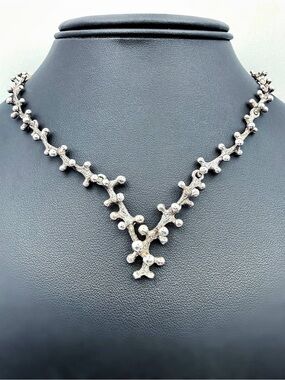 Vintage 925 Sterling Silver Coral Reef Sea Necklace Chain 16” 2mm
